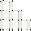 SONGMICS 6 Cube Storage Organizer, DIY Closet Shelf, Plastic Clothes Organizer, Modular Bookcase, 11.8 x 11.8 x 11.8 Inch Cub