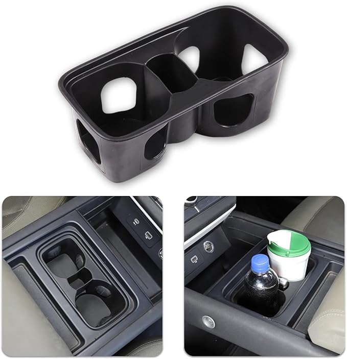 Black Center Console Cup Holder Compatible with Land Rover Defender 90 110 130 2020-2024 Car Cup Holder Expander Storage Box，