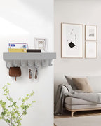 Key Holder Wall Mount Adhesive Magnetic - Hanging Key Hooks with Mail Organizer Tray for Wallet House Accessories - Keys Rack