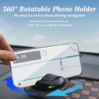 Multifunction Car Anti-Slip Mat, Universal Car Anti Slip Mat Phone Holder, Dashboard Accessories, 360° Rotating, with Tempora