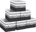 Fab totes Storage Bins [6-Pack], Foldable Storage Baskets for Organizing Toys, Books, Shelves, Closet, Large Storage Box with