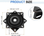 uxcell 6" Bar Stool Swivel Replacement, 360° Rotation Lazy Susan Turntable, Square Semi-Ball Bearing Seat Swivel Base Mount P