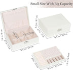 Jewelry Box for Women Girls, 2 Layers Jewelry Organizer Container with Lock, PU Leather Storage Case with Removable Tray, Jew
