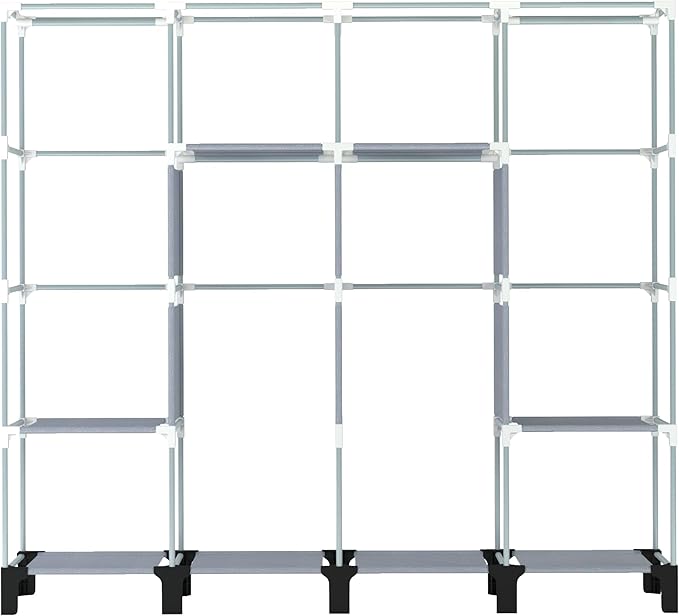 Non-Woven Wardrobe, No Tools Required, Large Capacity, Easy Assembly, Movable, Storage Rack, Waterproof, Dustproof, Stain Res