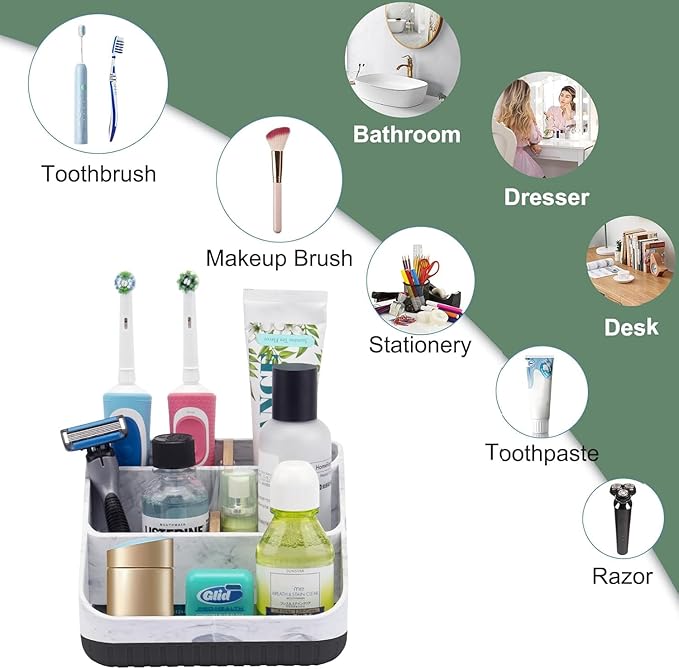 Chintu Toothbrush Holders for Bathroom Counter Organizer - 6 Slots Kids Tooth Brushing Holder Rustic Toothbrush and Toothpast