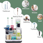 Chintu Toothbrush Holders for Bathroom Counter Organizer - 6 Slots Kids Tooth Brushing Holder Rustic Toothbrush and Toothpast