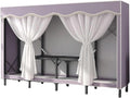 TIST Foldable Wardrobe Steel Storage Wardrobe Portable Wardrobe for Hanging Clothes 110cm/ 160cm/ 215cm Large Wardrobe(Purple