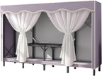 TIST Foldable Wardrobe Steel Storage Wardrobe Portable Wardrobe for Hanging Clothes 110cm/ 160cm/ 215cm Large Wardrobe(Purple