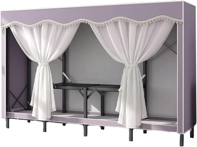 TIST Foldable Wardrobe Steel Storage Wardrobe Portable Wardrobe for Hanging Clothes 110cm/ 160cm/ 215cm Large Wardrobe(Purple