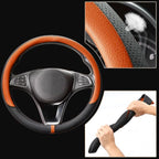 COFIT Breathable Car Steering Wheel Cover 15 inch Auto Universal Leather Wrap Non-Slip Steeringwheel Protector Automotive Int