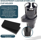 2-in-1 Car Cup Holder Adapter, Multifunctional Front seat Adjustable Cup and Beverage Holder, Compatible with car Circular Cu