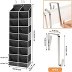 8-Layer Over The Door Shoe Organizer with 16 Compartments, Pockets Heavy-Duty Non-Woven Fabric Hanging Shoes Storage Rack,Han