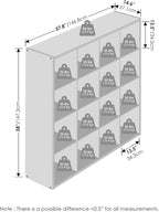 Furinno Simple Cube Storage Organizer, 16-Cube Display Shelf, Open Back Shelving Unit, Storage Shelves, Extra Thick Frame, fo