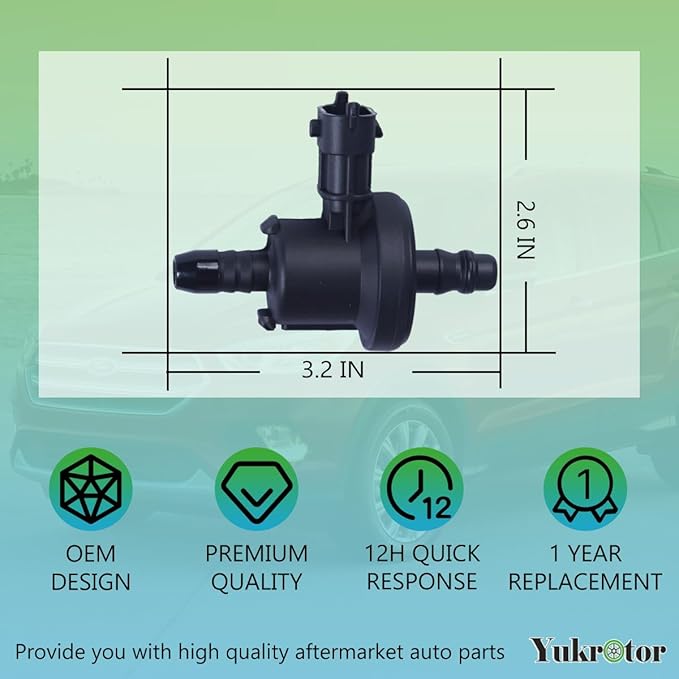 Vapor Canister Purge Valve BV619G866AA Compatible with 2013-2018 Ford Escape, 2014-2019 Fiesta, 2013-2018 Focus, 2015-2018 Li