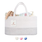 luxury little Diaper Caddy Organizer, Large Cotton Rope Nursery Baby Basket, Changing Table Organizer for Baby Diaper Storage