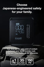 PANP RIDE PRO Tire Inflator Portable Air Compressor, 150PSI & 7800mAh Cordless, Air Pump for Car Tires - Fast Inflation, Inflates 11 Tires per Charge, 12V DC Dual Power for Car SUV Motorcycle