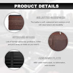 Car Sun Visor Organizer, Leather Sun Visor Pocket Organizer Case with Multi-Pocket Net Zipper, Suede Note Holder Car Visor Storage Pouch for Card Pen Sunglasses Document (Brown)