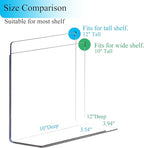 Shelf Dividers for Closet Organization: 12" Tall x 10" Deep Acrylic Closet Shelf Dividers for Clothes Sweater Purse - Clear O
