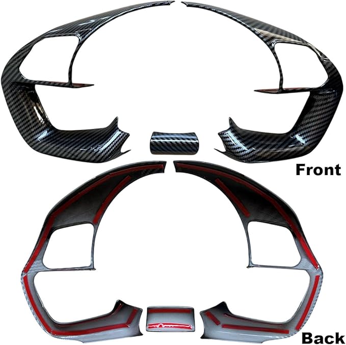 Ruihe Carbon Fiber Color Steering Wheel Cover Trim Fit for Hyundai Elantra, Santa Cruz, Tucson 2021-2025 Universal Design & Interior Accessory