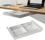 White Under Desk Sliding Pull-out Drawer with Pencil Tray and Slide Storage Tray, 17'' long & 13.5'' deep Large Organizer for
