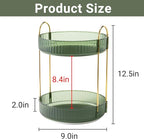 Asayuee 360 Rotating Makeup Organizer for Vanity,2 Tier Large Capacity Skincare Organizers,Bathroom Counter Organizer, Spinni