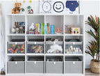 StorageWorks Closet Storage Bins, Large Storage Baskets with Clear Window and Handles, Foldable Fabric Organizer for Clothes,
