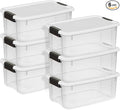 Sterilite 6-Pack Ultra Latching Box, Storage Bins with Lids, Clear Plastic, 18 Quart - Heavy-Duty Organizing Containers for C