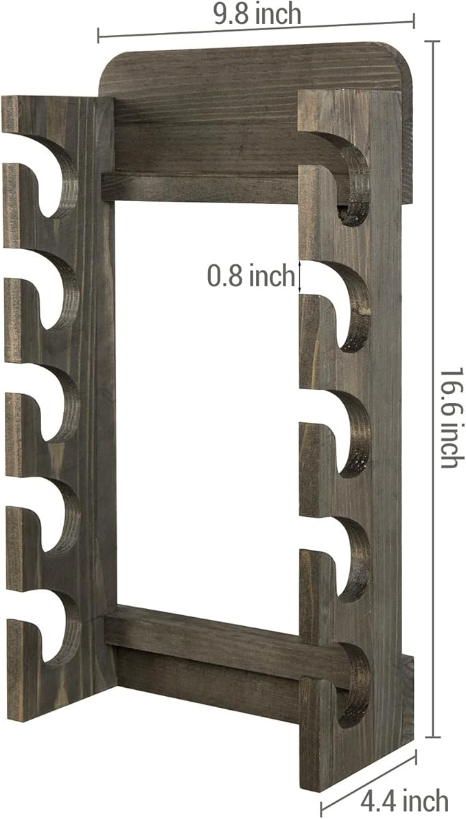 MyGift Hat Organizer for Baseball Caps, Wooden Vertical Hat Rack Wall Mounted with 10 Hooks, Rustic Gray Solid Wood Hanging H