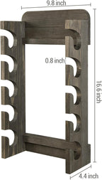 MyGift Hat Organizer for Baseball Caps, Wooden Vertical Hat Rack Wall Mounted with 10 Hooks, Rustic Gray Solid Wood Hanging H