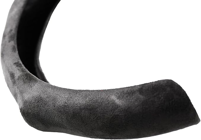 Quick Install Sporty Suede Leather Steering Wheel Cover with Red Top Trim Universal fit Any 14½" to 15" Car SUV Pickup Steering Wheel