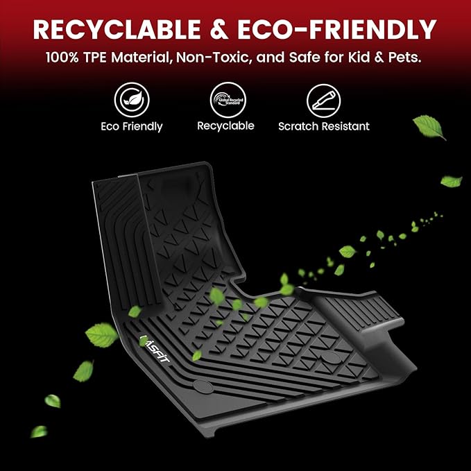 LASFIT Floor Mats & Cargo Liner for BMW IX 2022-2024 2025 2026 xDrive45 xDrive50 xDrive60 M60 M70, All Weather Protection Floor Liners, TPE Car Mat for BMW Accessories 1st & 2nd Row & Trunk Full Set