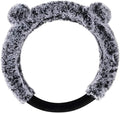 BDK Faux Fur/Wool/Sheepskin Steering Wheel Cover for Women - Cute, Bear Fur, Soft, Fluffy, and Warm, Great for Winter Gray wi