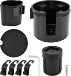 2-in-1 Car Cup Holder Expander, Adjustable Car Extender Adapter with Non-Slip Base - No Spill Cup Holder Extender with 4 Hook
