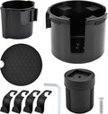 2-in-1 Car Cup Holder Expander with 4 Hooks - Upgraded Adjustable & Expandable Base, Offset Option, Versatile Car Accessories Fits Yeti, Hydroflask, Large Water Bottles