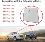 Driver Side Heated Mirror Glass Replacement For Ford F150 2015 2016 2017 2018 2019 2020 - for Ford F150 Power Side Mirror with Rear Holder