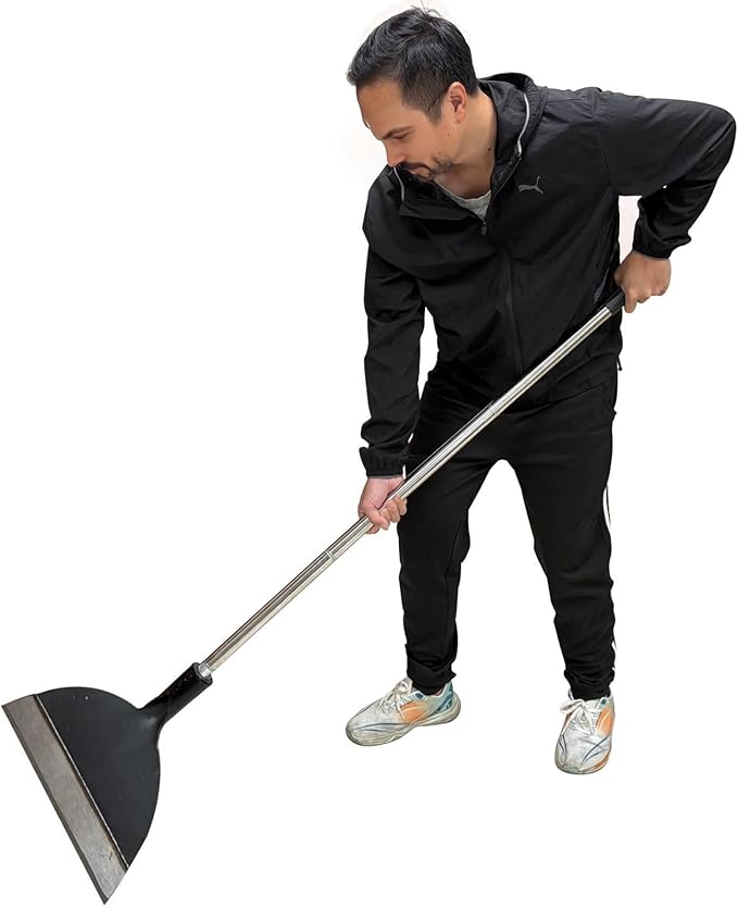 Snow Shovel, Ice Scraper, Floor Scraper Removal Tool, Flat Shovel Concrete Tools Long Handle for Driveway Sideway Walkway Road Garden Lawn Cleaning Heavy Duty - 12 INCH Wide Huge Size