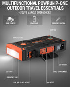 Powrun P-ONE Jump Starter 2000A Portable Jump Box - Car Jump Starter Battery Pack for up to 8.0L Gas and 6.5L Diesel Engines