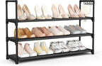 VILICK Shoe Rack for Closet Shoe Organizer Space Saver Storage for 12-15 Pair Shoe Shelf with Hook Free Standing 3 Tier Shoe 