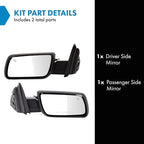 TRQ Driver & Passenger Side Power Heated Mirror Set Smooth Black Manual Fold Compatible with 2009-2012 Ford Flex FO1320359 FO