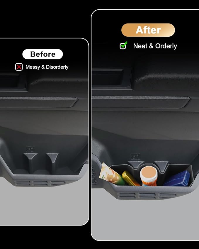 ECOZEN Door Pocket Organizer Set For 2024-2026 Toyota Tacoma - 4 Pcs TPE Door Side Storage Tray Compatible With Tacoma 2024-2026 Interior Accessories - Protection & Easy to Clean - Double Cab Only