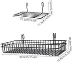 2pcs Metal Wire Wall Mount Baskets Grid Wall Storage Basket for Office Kitchen Bathroom