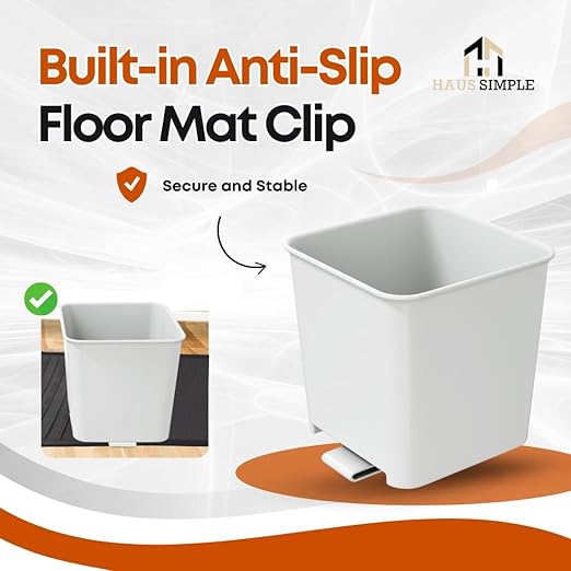 Car Trash Can Waterproof Vehicle Garbage Bin, Leakproof Anti Slip Floor Mat Clip Trash Bag Holder for Car, Truck, SUV, Van Portable Auto Trash Container with Stability Clips (White, Small)