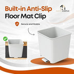Car Trash Can Waterproof Vehicle Garbage Bin, Leakproof Anti Slip Floor Mat Clip Trash Bag Holder for Car, Truck, SUV, Van Portable Auto Trash Container with Stability Clips (White, Small)
