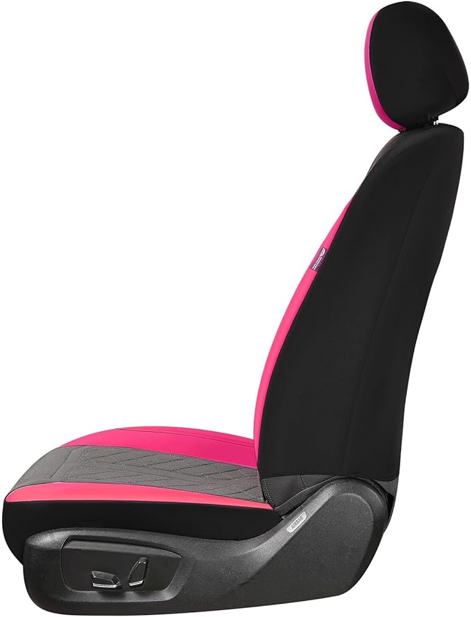 Coverado Car Seat Covers 2-Pack, Luxury Front Seat Covers, Automotive Car Seat Protectors, Pink Seat Covers Universal Fit for