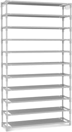 VILICK 11 Tiers Tall Wide Shoe Rack 55 Pairs Large Capacity Sturdy Durable Shoe Rack for Closet Metal Shoe Organizer Shelf wi