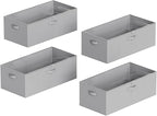 SpaceAid 4 Pack 10" High Under Bed Storage Containers, Large Underbed Storage Organizer Bins with Lids for Bedroom, Dorm, Clo