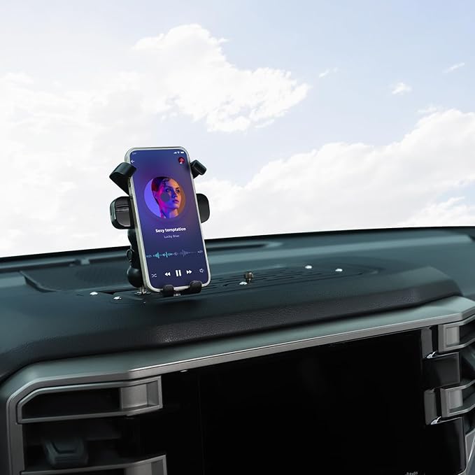 Aunginsy Center Console Dash Storage Organizer Tray Compatible with Toyota Tundra/Sequoia 2022-2026 Accessories, Dashboard Multi-Functional Phone Holder Storage Box Insert with Mobile Phone Mount