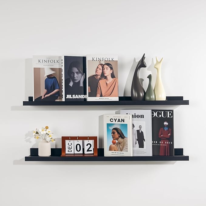 NEXHOME PRO Floating Shelves for Wall Set of 2,36 Inches Picture Ledge Shelf, Kids Bookshelf Wall Mounted for Living Room Bed