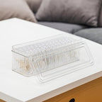 Clear Travel Jewelry Organizer Box, Rectangular Plastic Storage Container with 15 Sturdy Portable Small Cases for Organizing 