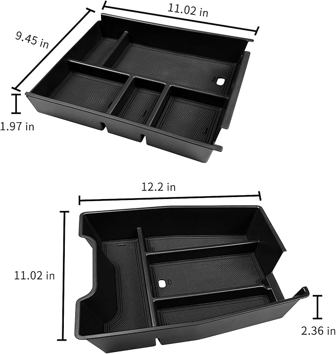 Center Console Organizer Tray for 2019-2025 2026 Chevy Silverado/GMC Sierra 1500 & 2020-2026 Silverado/Sierra 2500HD 3500HD, Armrest Box Storage Tray (Split-Bench Folding Seat ONLY)-2PCS